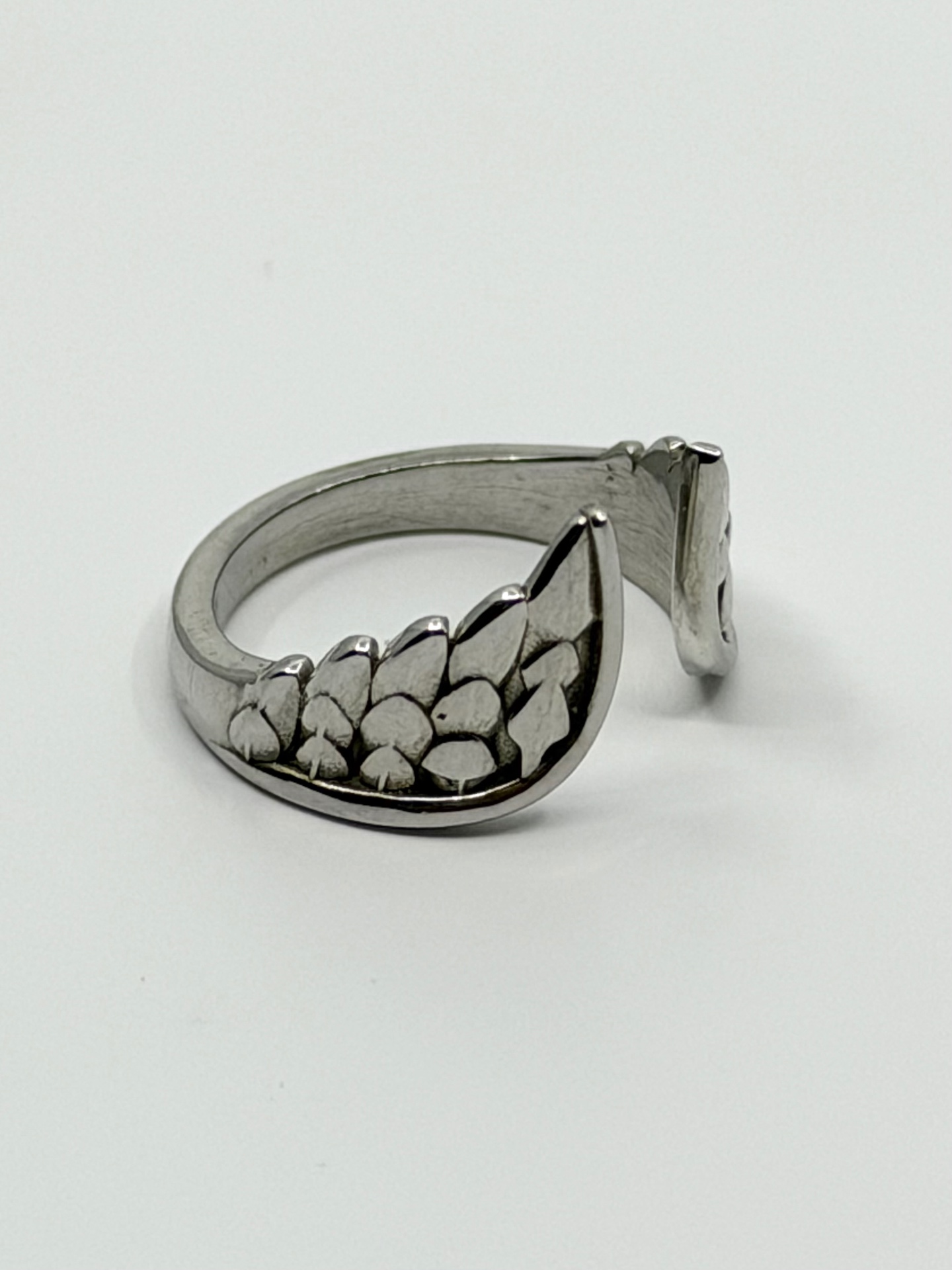 Bespoke silver shark tooth ring
