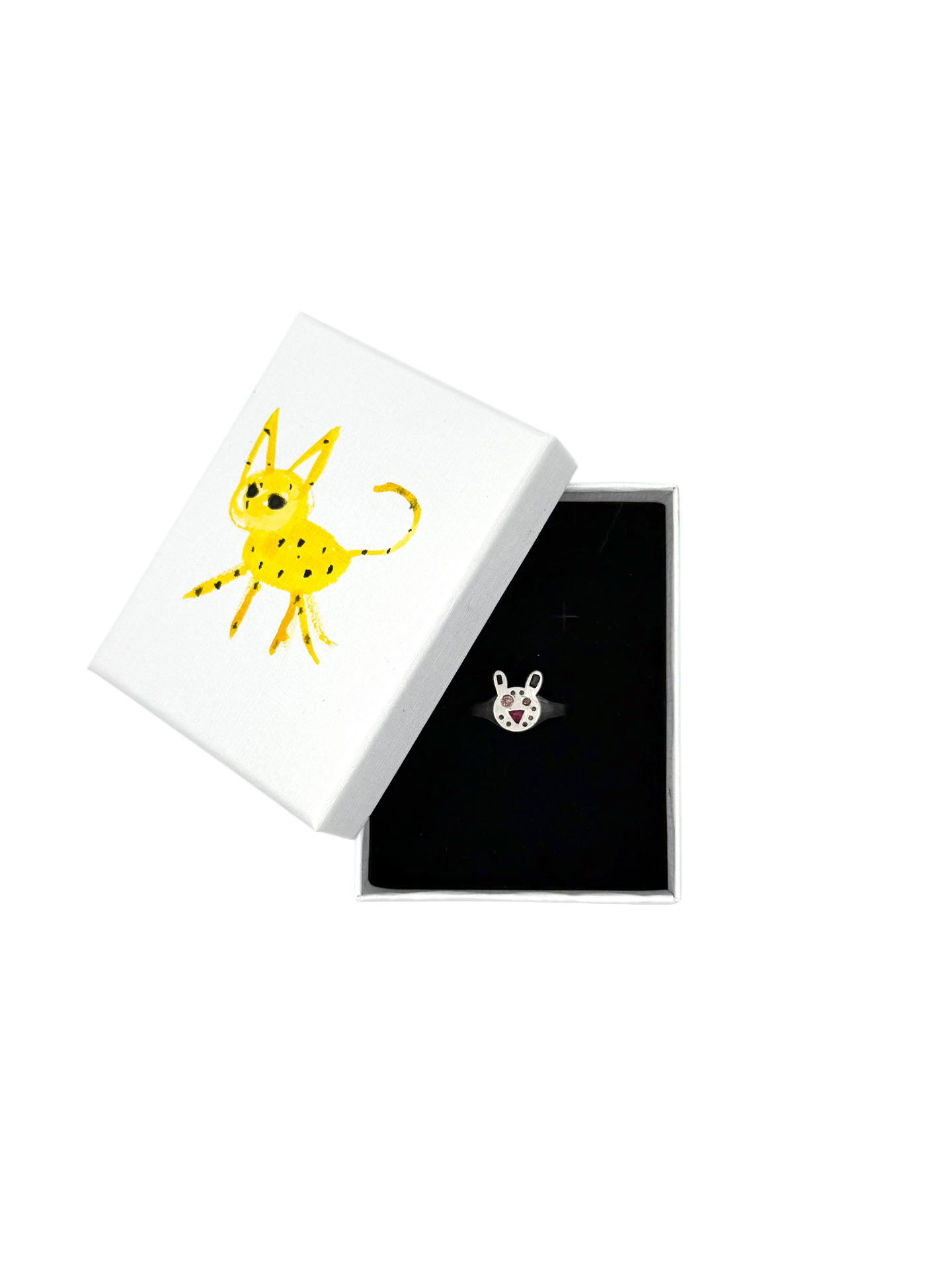 Hand-painted box with yellow cat