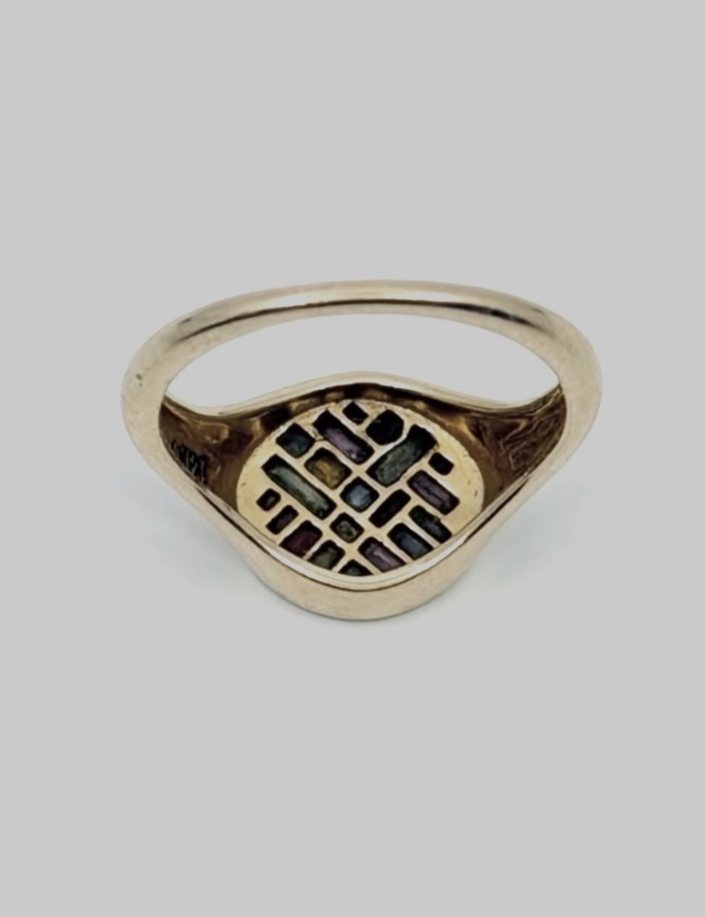 Natural sapphire signet ring 2