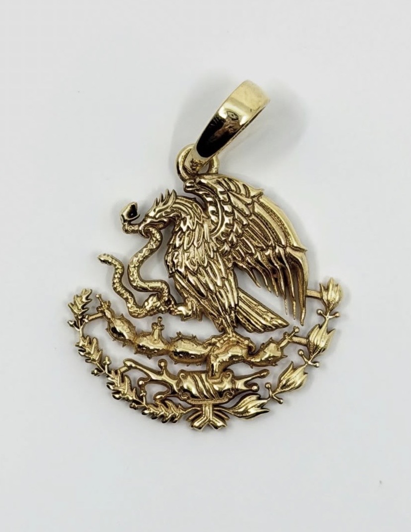 Bespoke gold Mexican eagle pendant