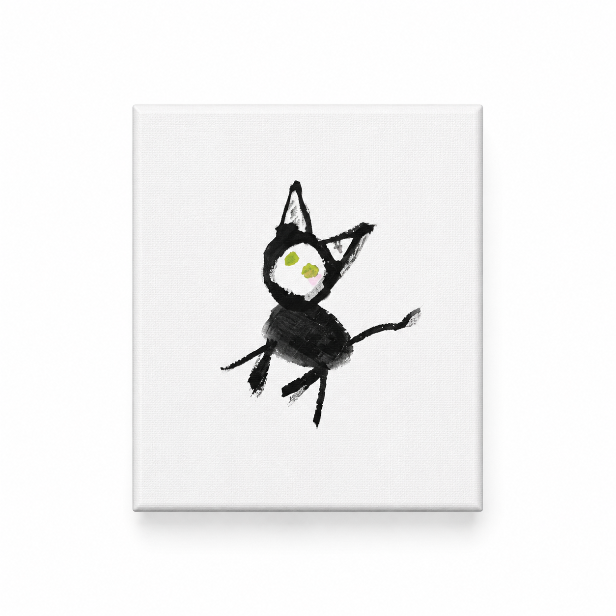Black hand-painted cat