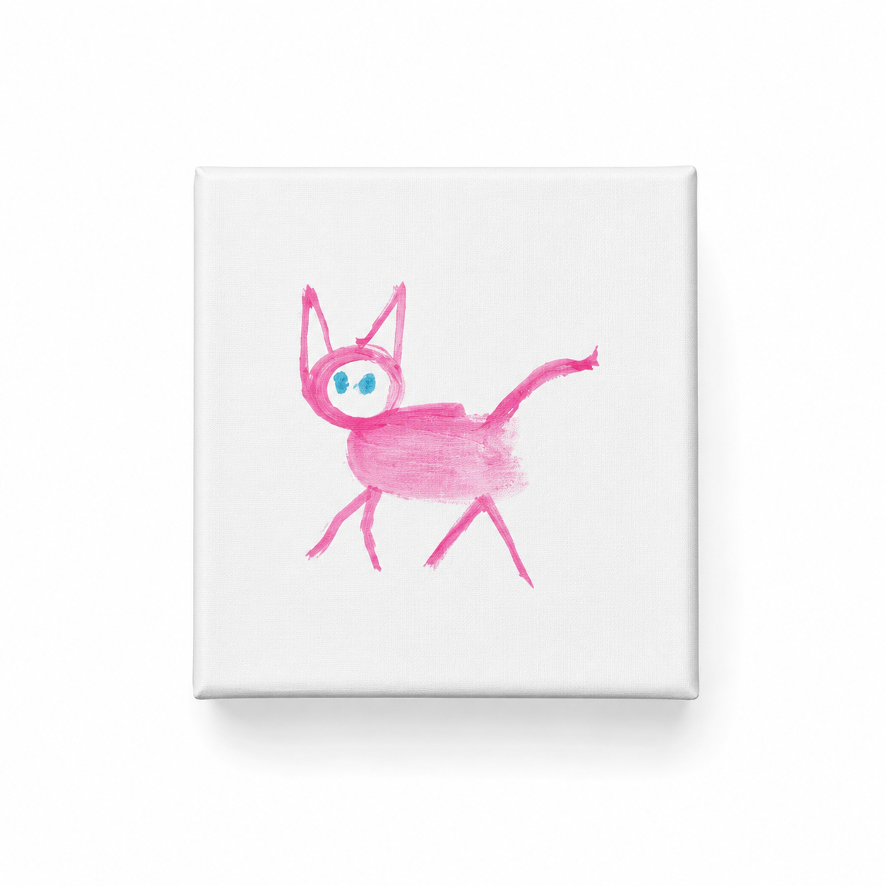 Pink hand-painted cat